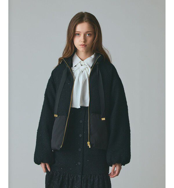 Grace Class「ツイードコンビパフィーブルゾン」|ブルゾン・スタジャン|ブラック