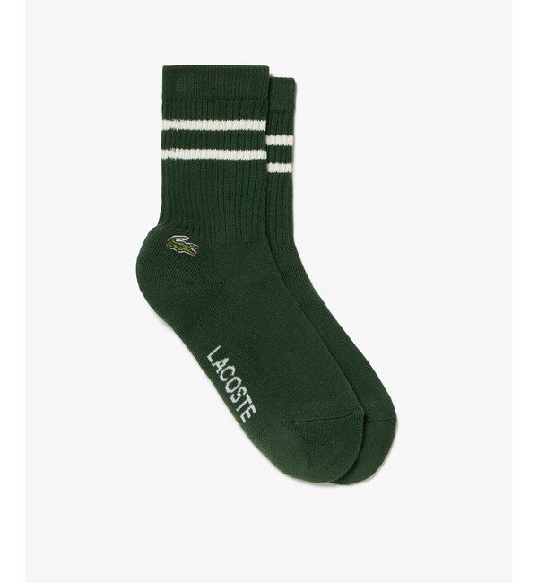 LACOSTE「ウィメンズ足底パイルラインソックス」|ソックス|グリーン