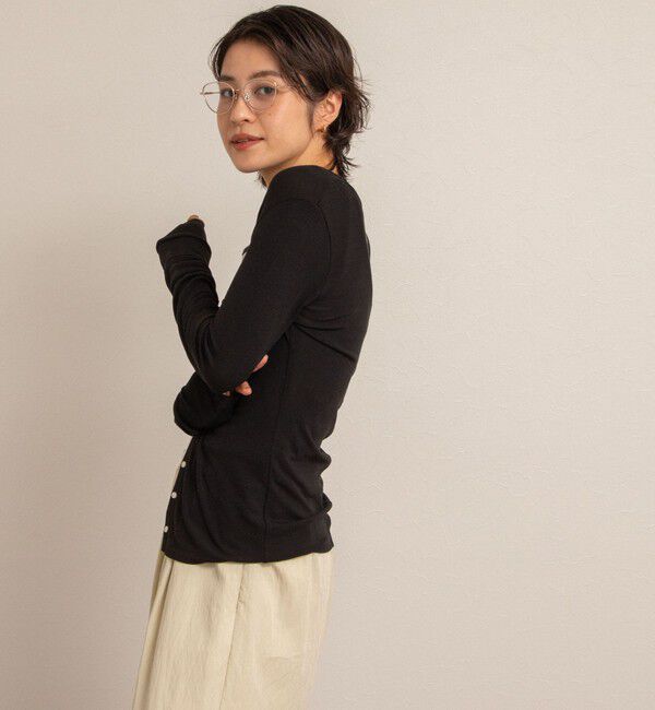 NOLLEY'S「【MAQWEL/マクウェル】リブクルーネックカーディガン」|カーディガン|