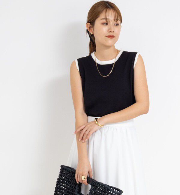 NOLLEY'S sophi「《アンサンブル対応/手洗い可能》綿ポリノースリーブプルオーバーニット」|ニット・セーター|