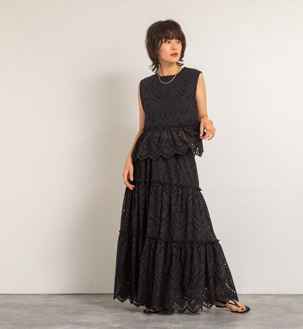 MAQWEL「【MAQWEL/マクウェル】《セットアップ対応》ウォッシャブルエンブロイダリーレースベスト」|ベスト・ジレ|