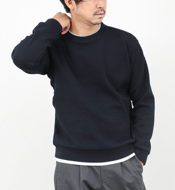 NOLLEY'S goodman「ウォッシャブルワッフルクォーターCN 25AW」|Tシャツ・カットソー|ネイビー