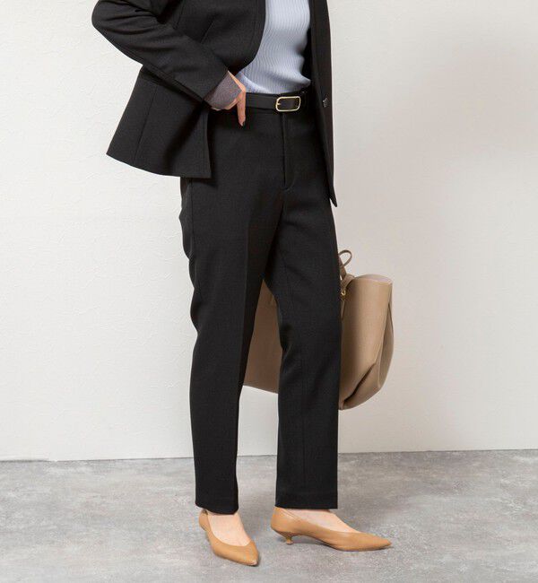 NOLLEY'S sophi「《セットアップ対応》ウォッシャブルウール調テーパードパンツ」|その他|ブラック