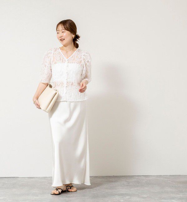 NOLLEY'S sophi「ウォッシャブルワッシャーオーガンジーカットジャガードブラウス」|シャツ・ブラウス|