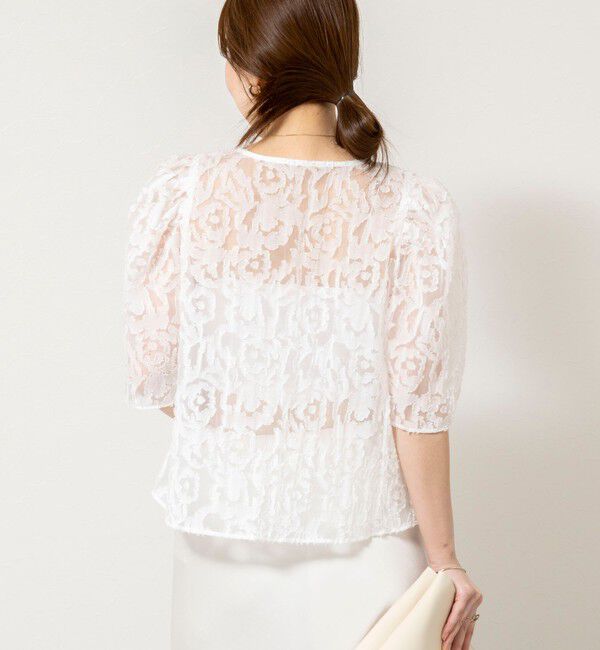 NOLLEY'S sophi「ウォッシャブルワッシャーオーガンジーカットジャガードブラウス」|シャツ・ブラウス|