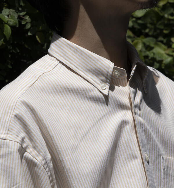 GLOSTER「【GLOSTER/グロスター】オーバーサイズ オックスボタンダウン ストライプシャツ 半袖」|シャツ・ブラウス|
