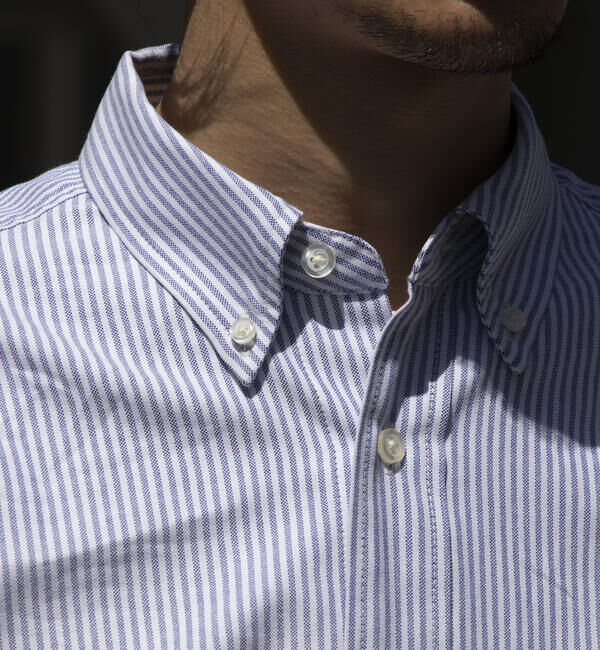 GLOSTER「【GLOSTER/グロスター】オーバーサイズ オックスボタンダウン ストライプシャツ 半袖」|シャツ・ブラウス|