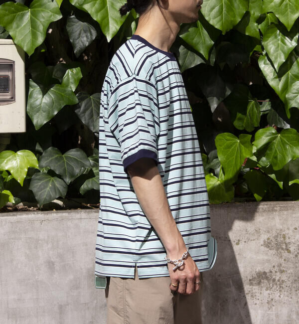 GLOSTER「【GLOSTER/グロスター】マルチボーダー リンガーTシャツ」|Tシャツ・カットソー|