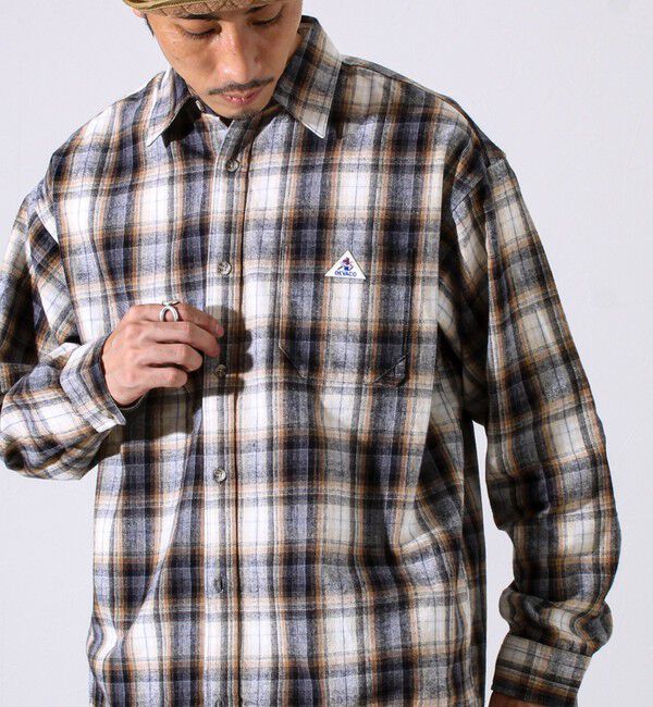 GLOSTER「【GEVACO/ゲバコ】裾ストレートカット ネルシャツ」|シャツ・ブラウス|