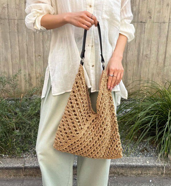 fredy emue「ミックスヤーンペーパー三角バッグ」|ショルダー・メッセンジャー|