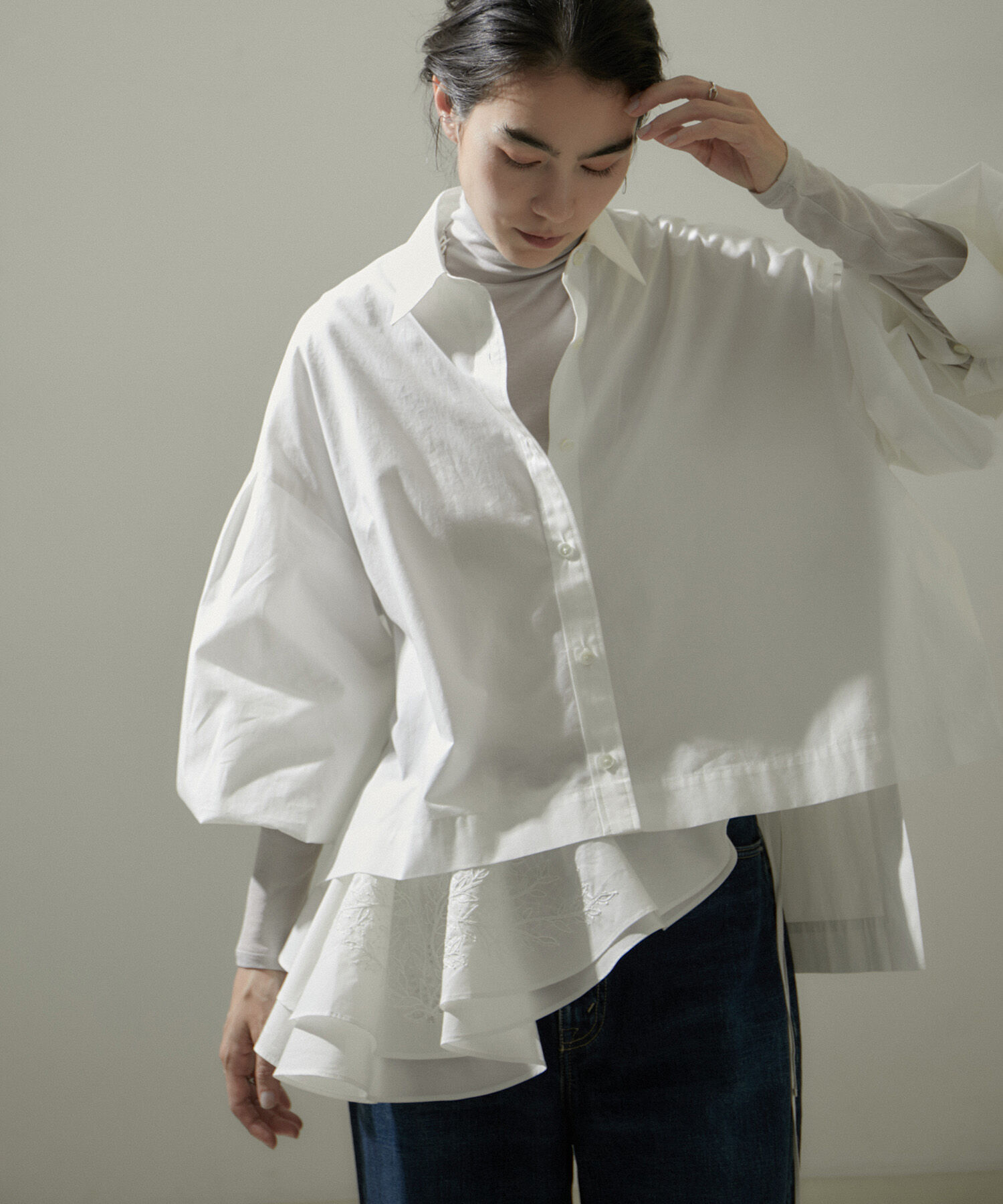 SALON adam et rope'「エンブロイダリーラッフルストール/付け襟」|ストール|