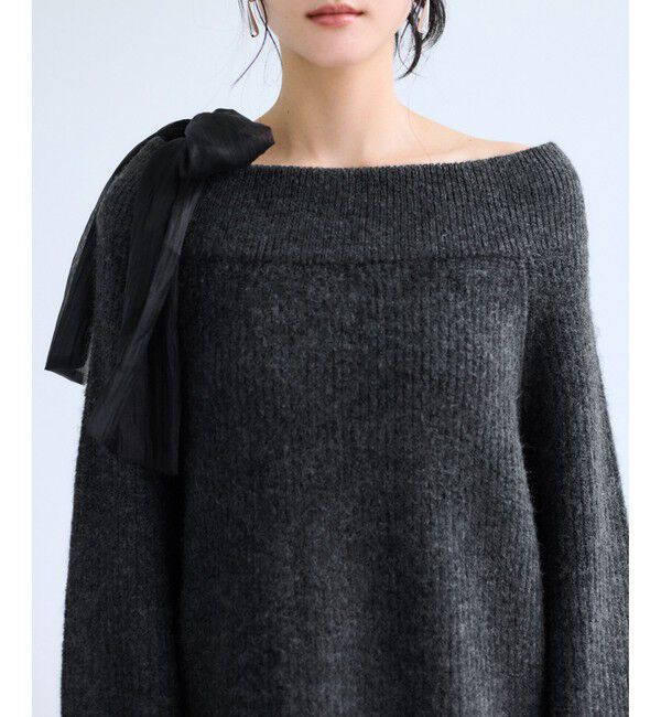 VIS「肩リボンミニ丈ニットワンピース/2WAY」|ワンピース|