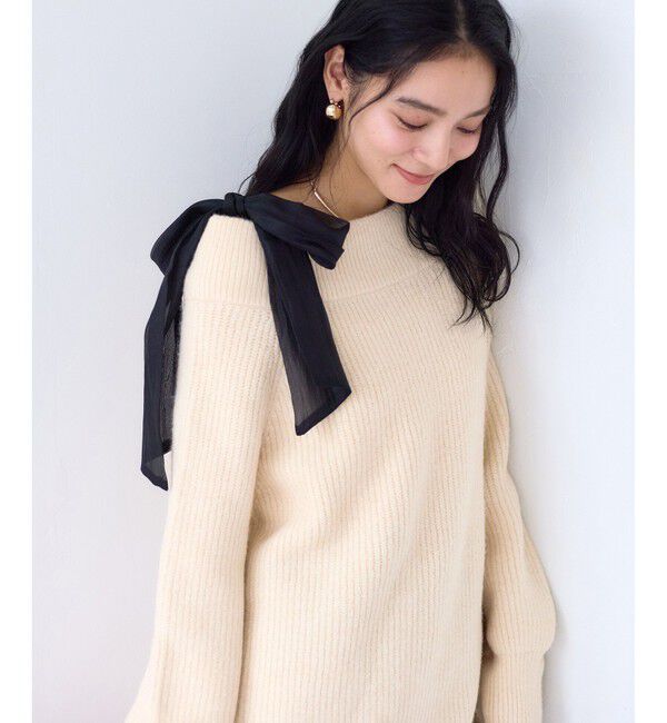 VIS「肩リボンミニ丈ニットワンピース/2WAY」|ワンピース|