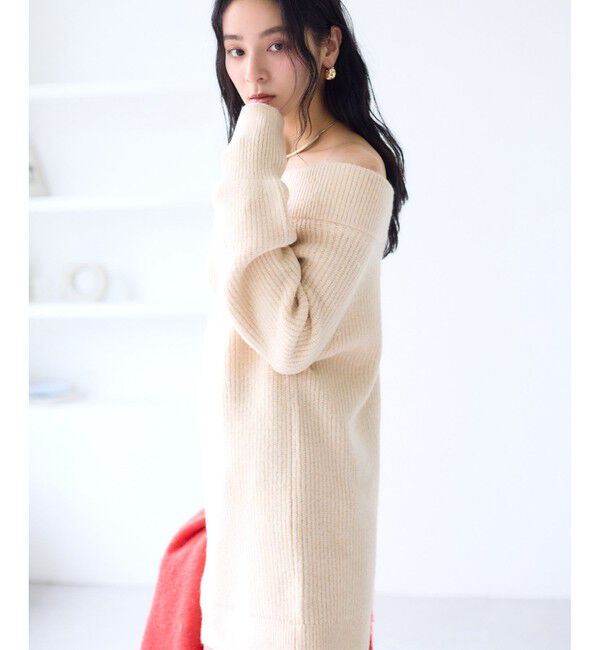 VIS「肩リボンミニ丈ニットワンピース/2WAY」|ワンピース|