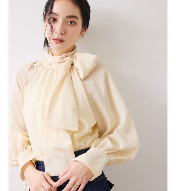 VIS「前後2WAYボリュームボウタイブラウス/イージーケア」|シャツ・ブラウス|