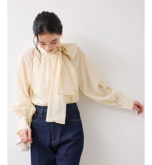 VIS「前後2WAYボリュームボウタイブラウス/イージーケア」|シャツ・ブラウス|