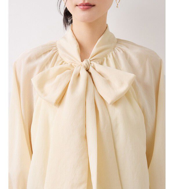 VIS「前後2WAYボリュームボウタイブラウス/イージーケア」|シャツ・ブラウス|
