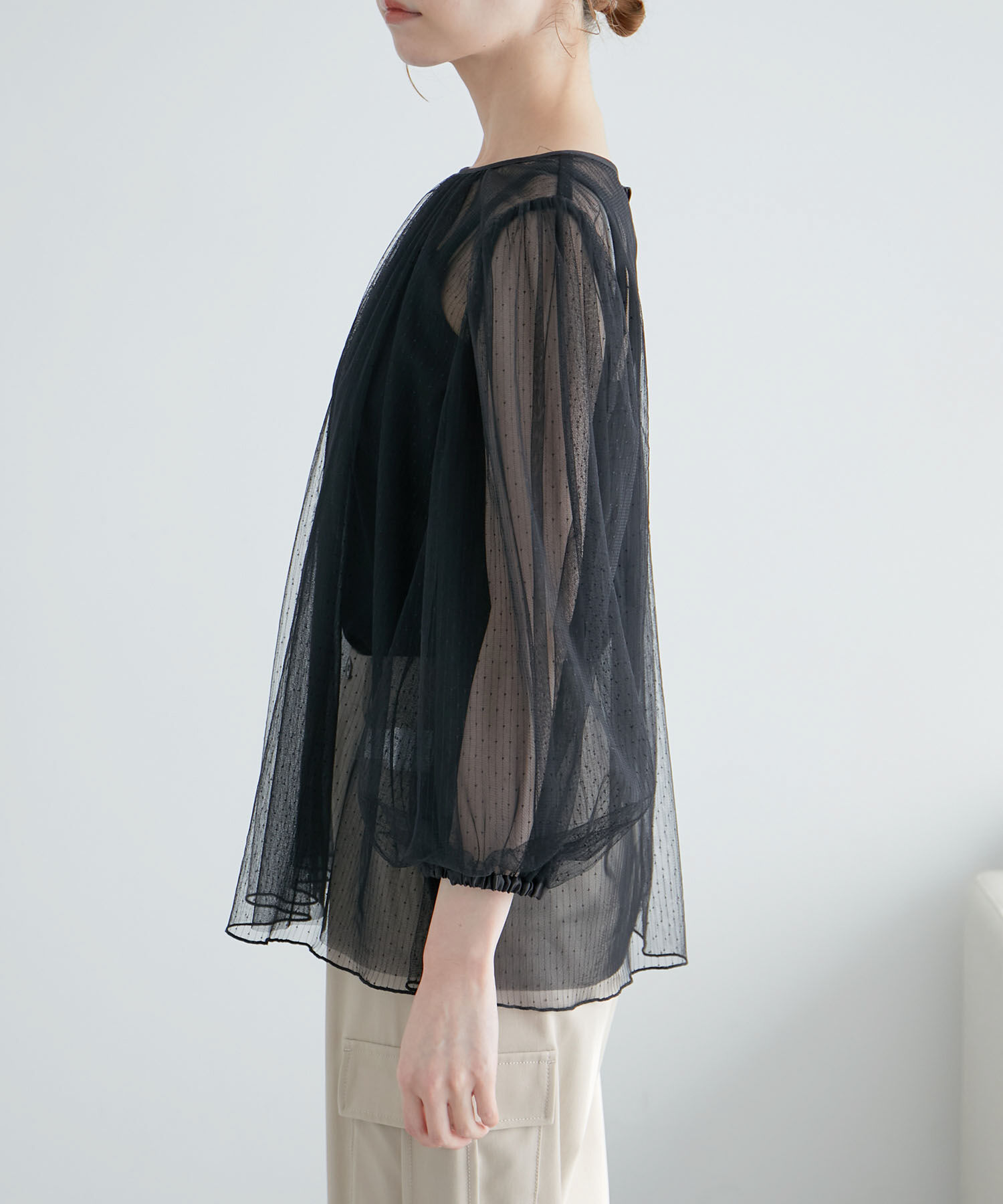 Rope&rsquo;Picnic「ドットシアーチュールトップス」|シャツ・ブラウス|