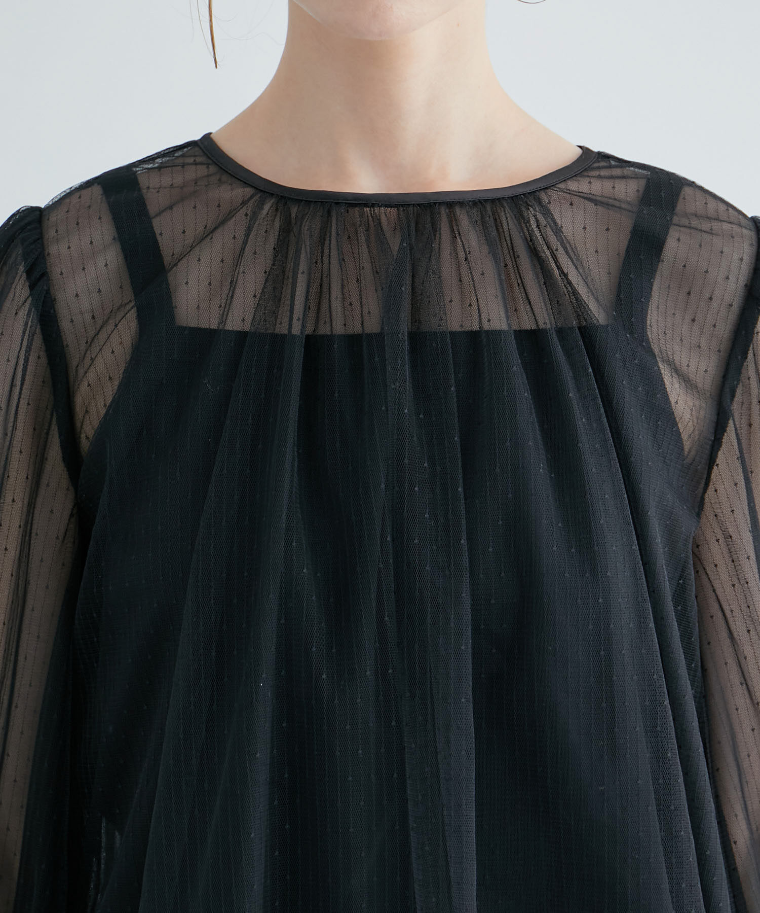 Rope&rsquo;Picnic「ドットシアーチュールトップス」|シャツ・ブラウス|