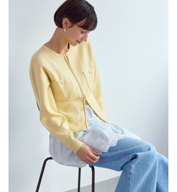 Rope&rsquo;Picnic「ミラノリブダブルジップニットカーディガン」|カーディガン|