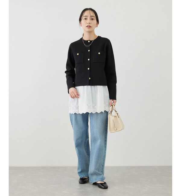 Rope&rsquo;Picnic「ミラノリブ金ボタンニットカーディガン」|カーディガン|
