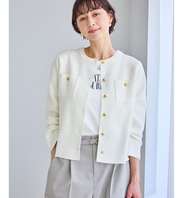 Rope&rsquo;Picnic「ミラノリブ金ボタンニットカーディガン」|カーディガン|