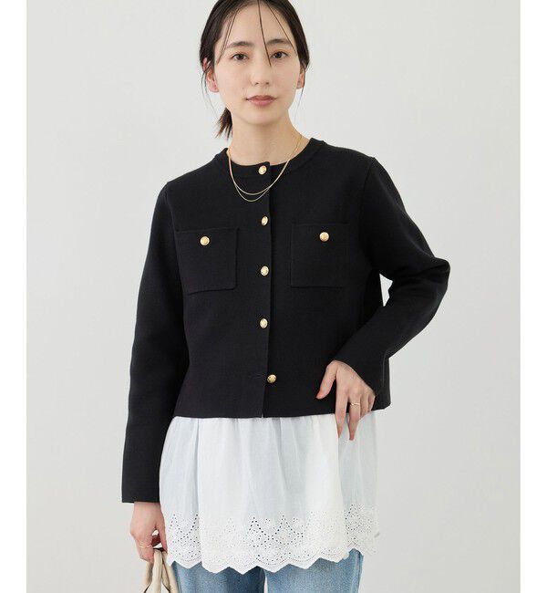 Rope&rsquo;Picnic「ミラノリブ金ボタンニットカーディガン」|カーディガン|