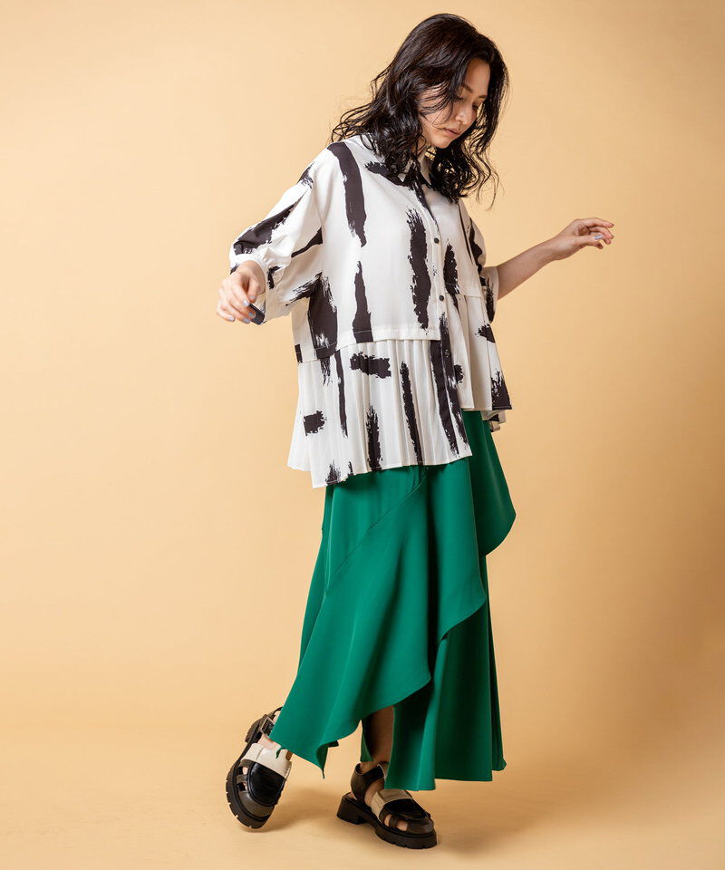  「アシンメトリープリーツブラウス」|シャツ・ブラウス|