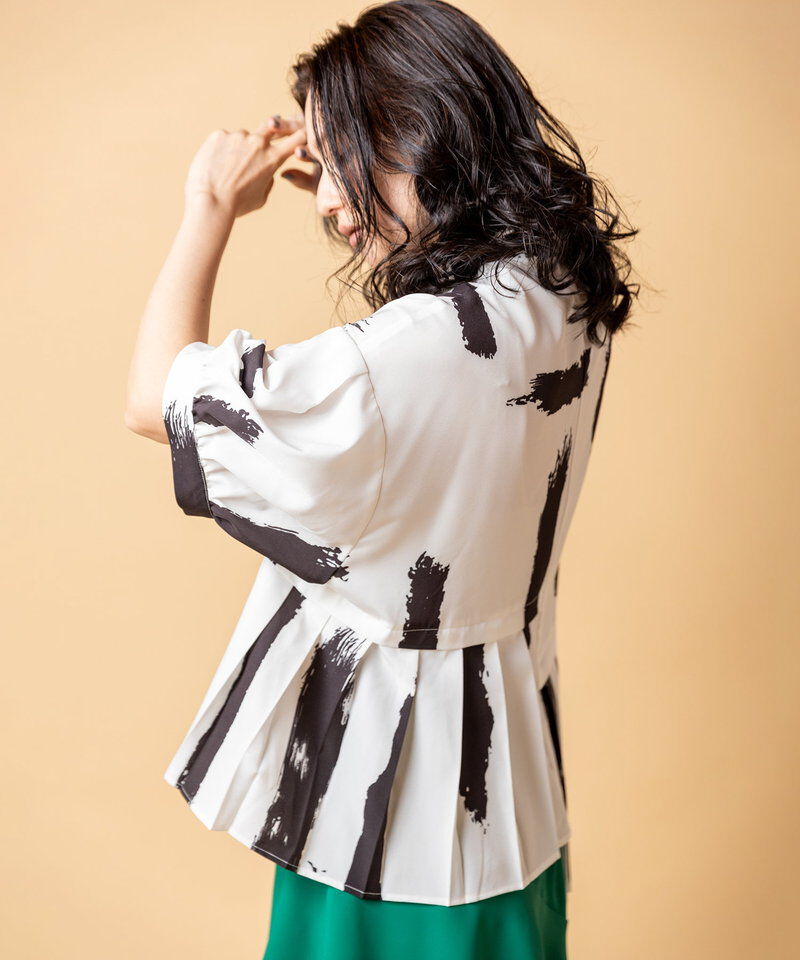  「アシンメトリープリーツブラウス」|シャツ・ブラウス|