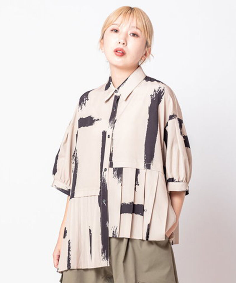 「アシンメトリープリーツブラウス」|シャツ・ブラウス|BEIGE