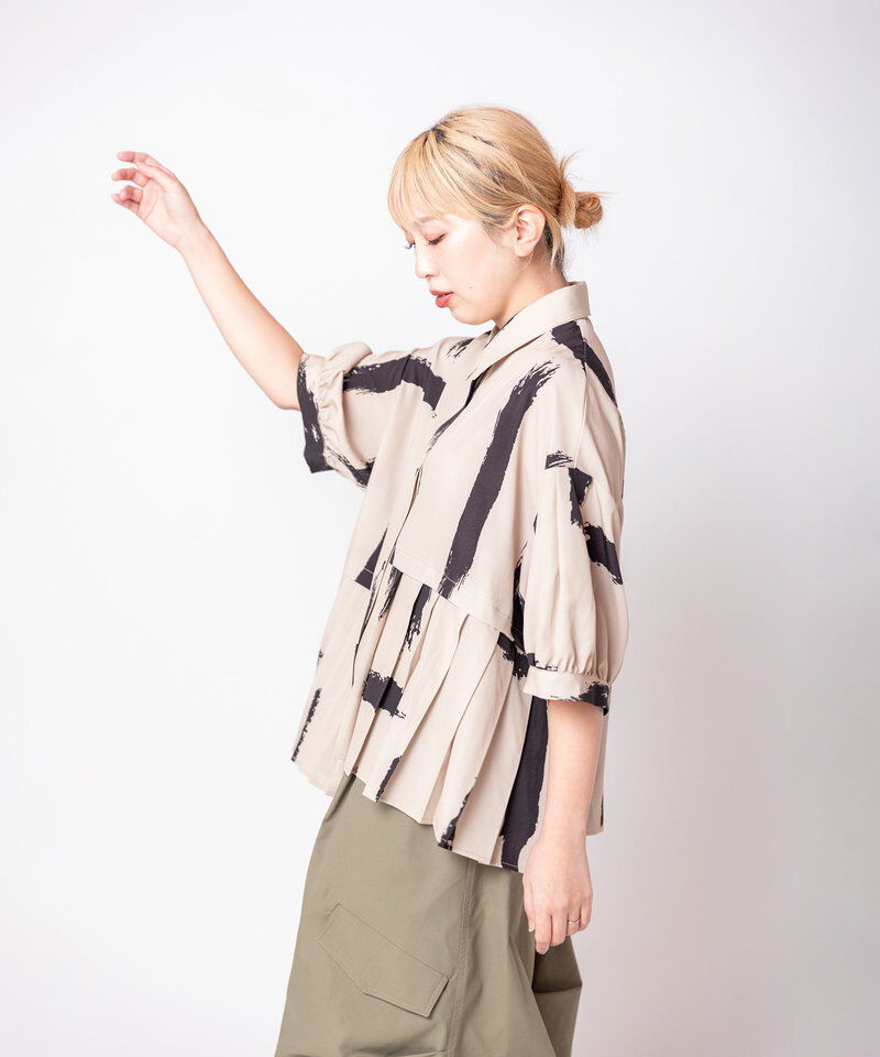  「アシンメトリープリーツブラウス」|シャツ・ブラウス|