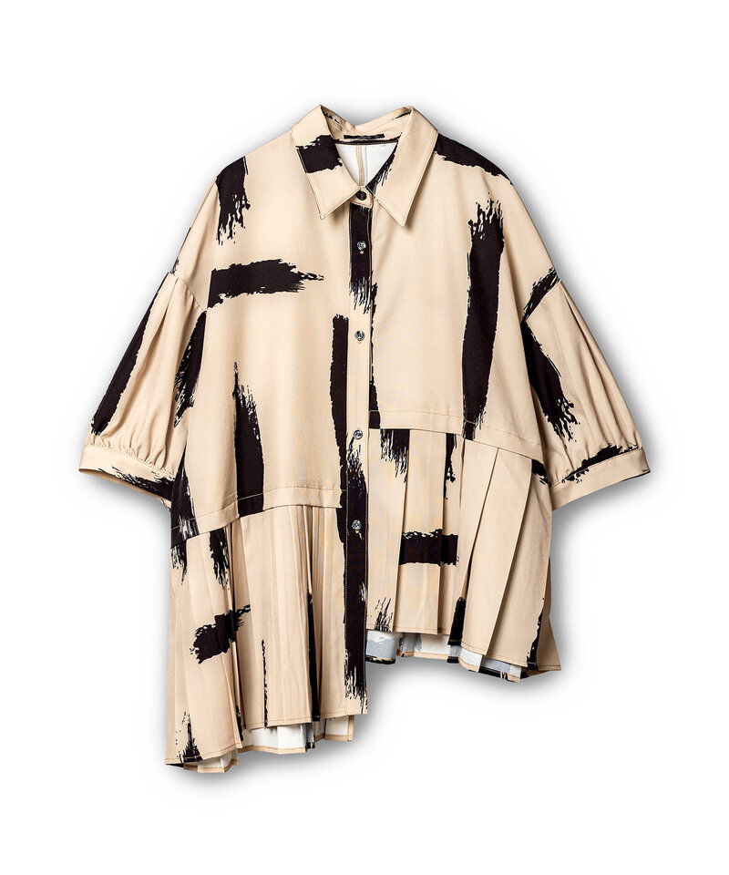  「アシンメトリープリーツブラウス」|シャツ・ブラウス|