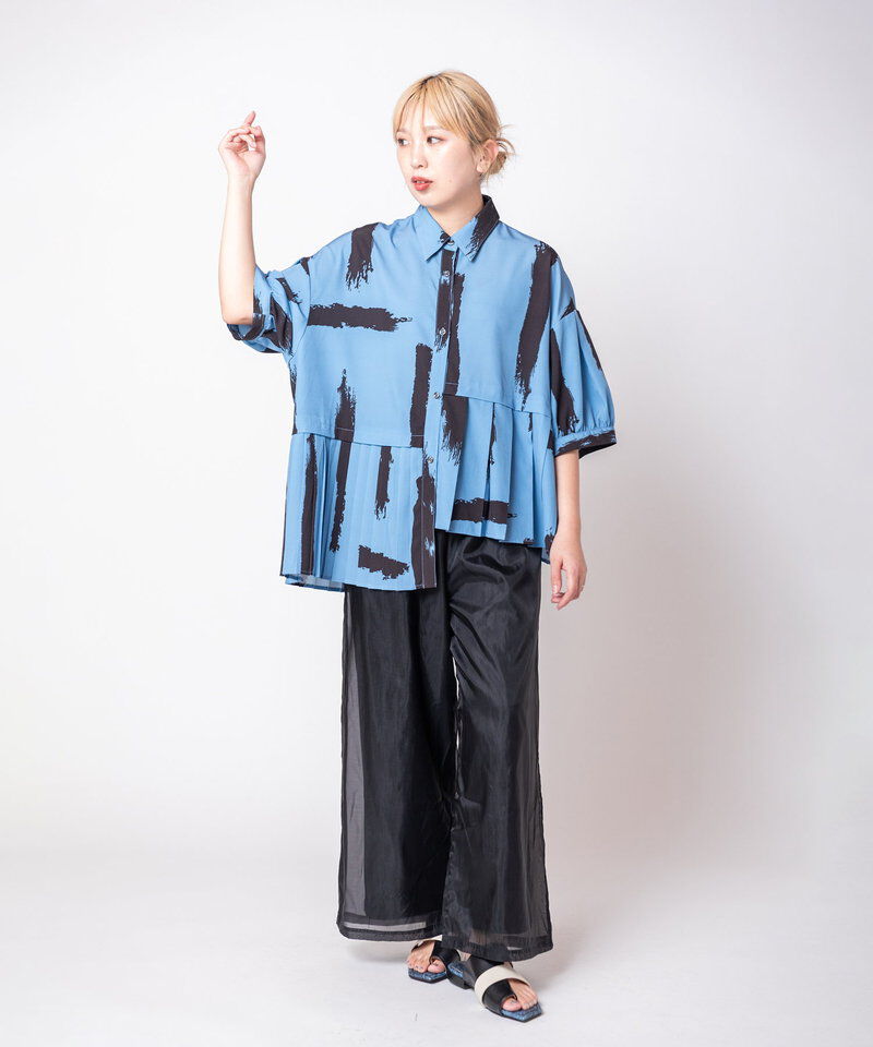  「アシンメトリープリーツブラウス」|シャツ・ブラウス|