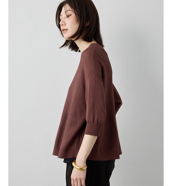 Drawing Numbers「【Drawing Numbers】クルーハーフスリーブ裾ラウンドニット」|ニット・セーター|