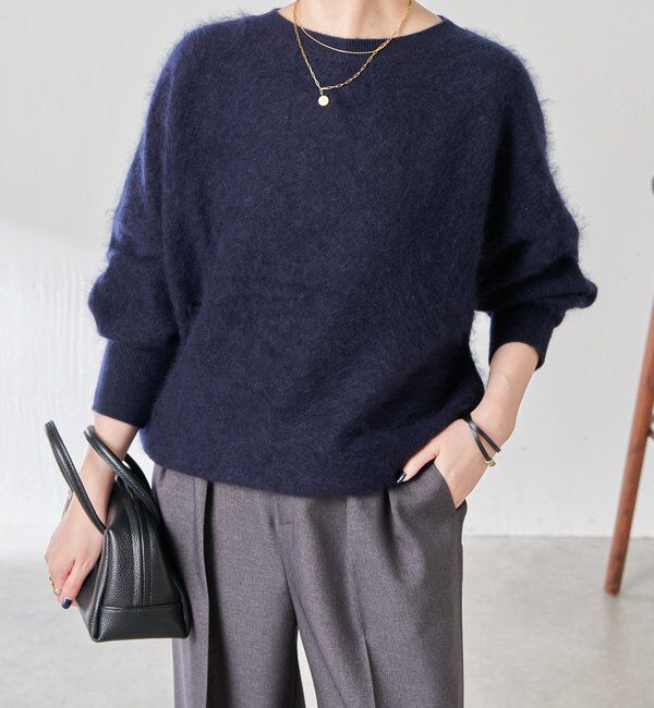  「カシミヤウールドルマンニット」|ニット・セーター|ネイビー