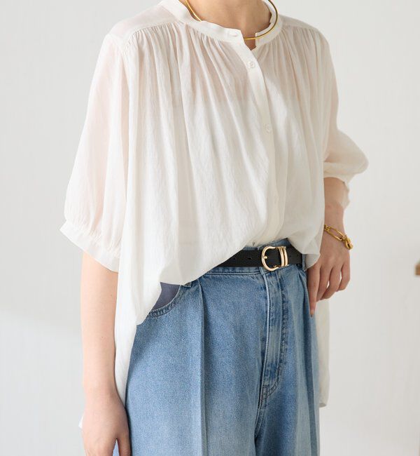 「強撚2WAYシアーボウタブラウス」|シャツ・ブラウス|
