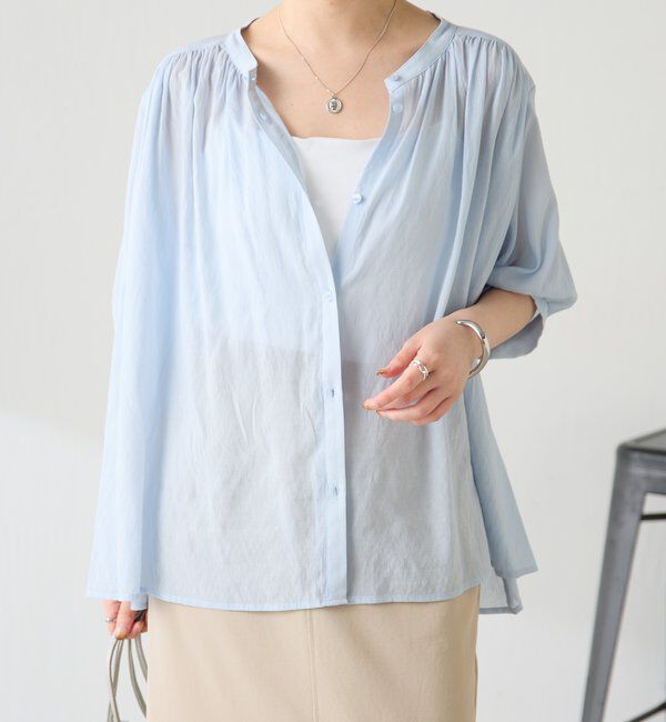  「強撚2WAYシアーボウタブラウス」|シャツ・ブラウス|