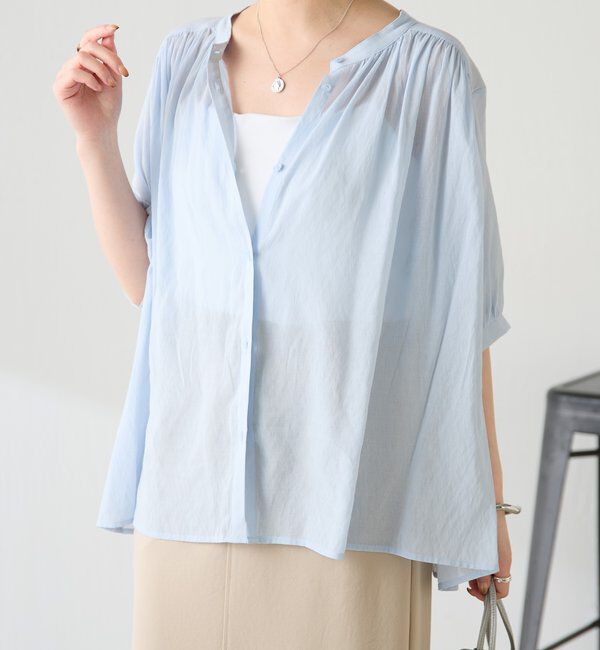  「強撚2WAYシアーボウタブラウス」|シャツ・ブラウス|