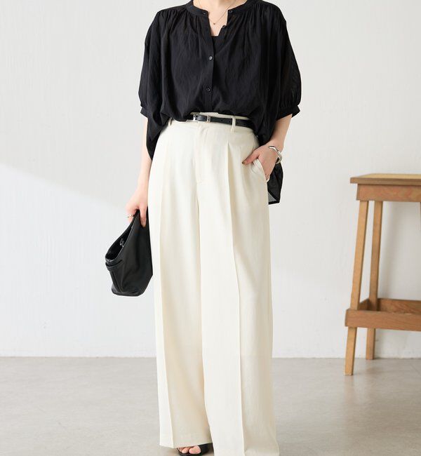  「強撚2WAYシアーボウタブラウス」|シャツ・ブラウス|