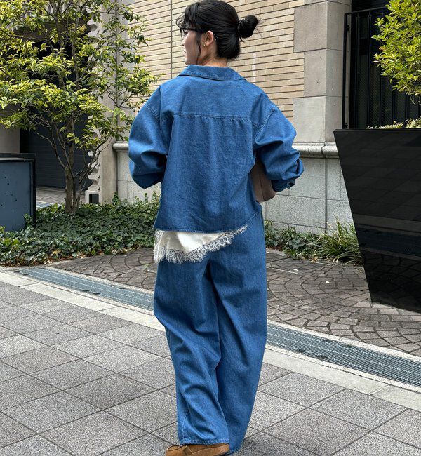  「【インフルエンサーOKOCHI企画】スキッパーデニムシャツ」|シャツ・ブラウス|