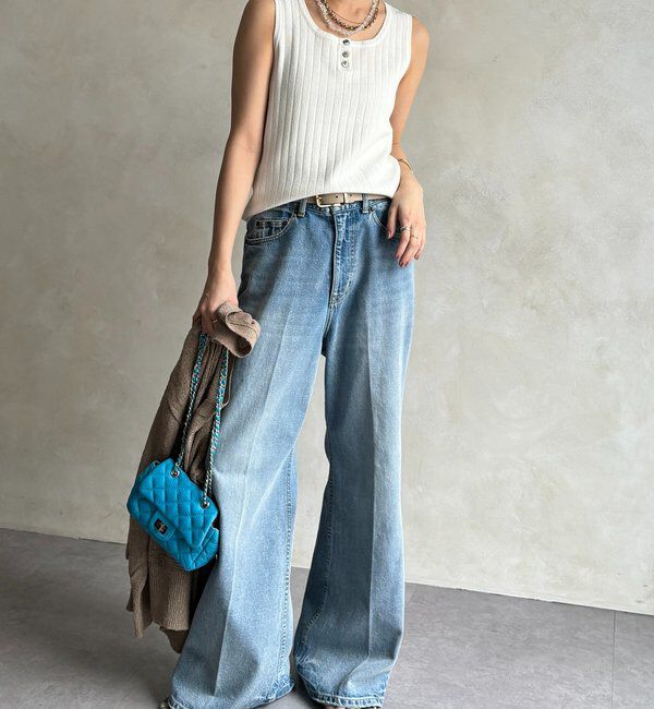  「ヘンリーネック前後2WAYニットタンク」|ニット・セーター|