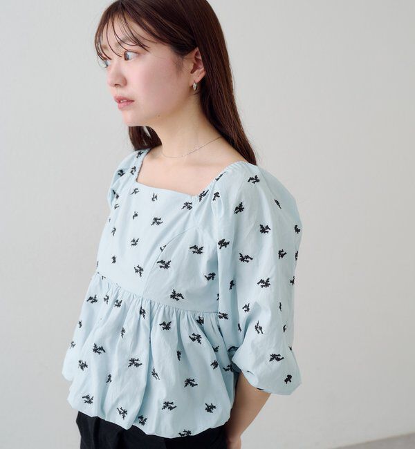  「【花柄&無地】フラワーバルーンブラウス」|シャツ・ブラウス|