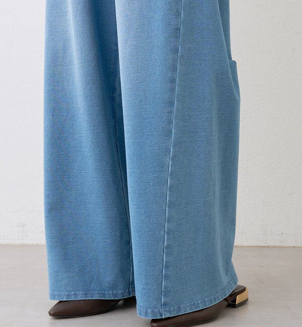  「予約【A・MONN(アモン)】フェイクデニムイージーパンツ」|デニム|
