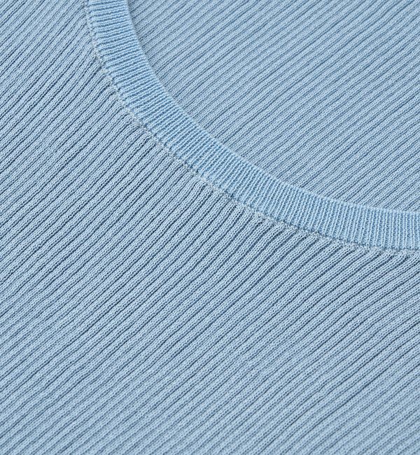  「【アンサンブル対応可】コットンUネックリブニット」|ニット・セーター|