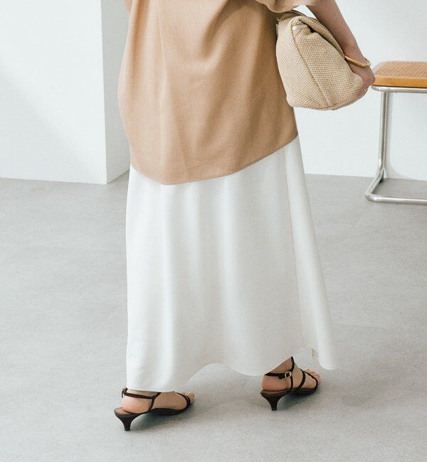  「予約【セットアップ着用可能/接触冷感機能付き】ドレーピーカットバイヤススカート」|スカート|