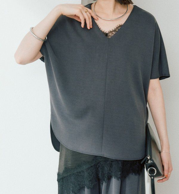  「予約【セットアップ着用可能/接触冷感機能付き】ドレーピーカットソー」|Tシャツ・カットソー|チャコールグレー
