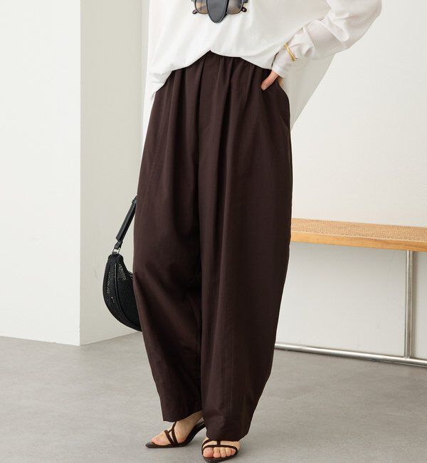  「予約【接触冷感/撥水/花粉ガード】ギャザーバレルパンツ」|チノ|