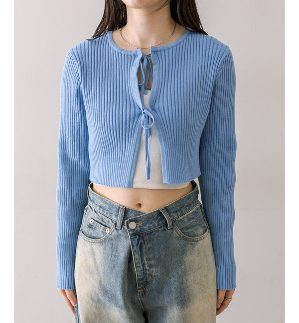  「【5色展開】ラメリボンカーディガン」|カーディガン|