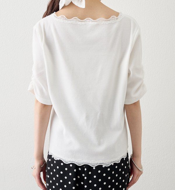  「半袖ギャザーリブカーディガン」|Tシャツ・カットソー|