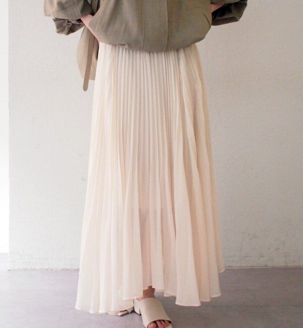  「シアープリーツスカート」|スカート|アイボリー
